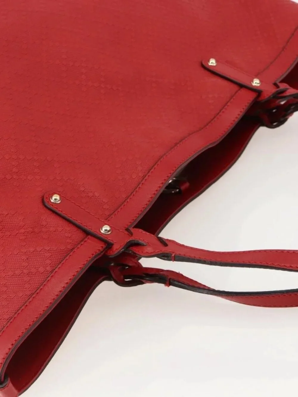 GUCCI Diamante Tote Bag PVC Red Gold 247209 Auth 175652